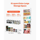 6-Tier Over the Door Pantry Organizer Hanging Storage Rack Adjustable Kitchen